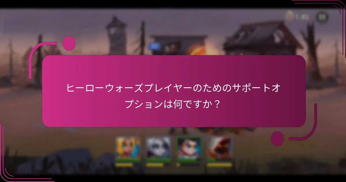ヒーローウォーズプレイヤーのためのサポートオプションは何ですか？